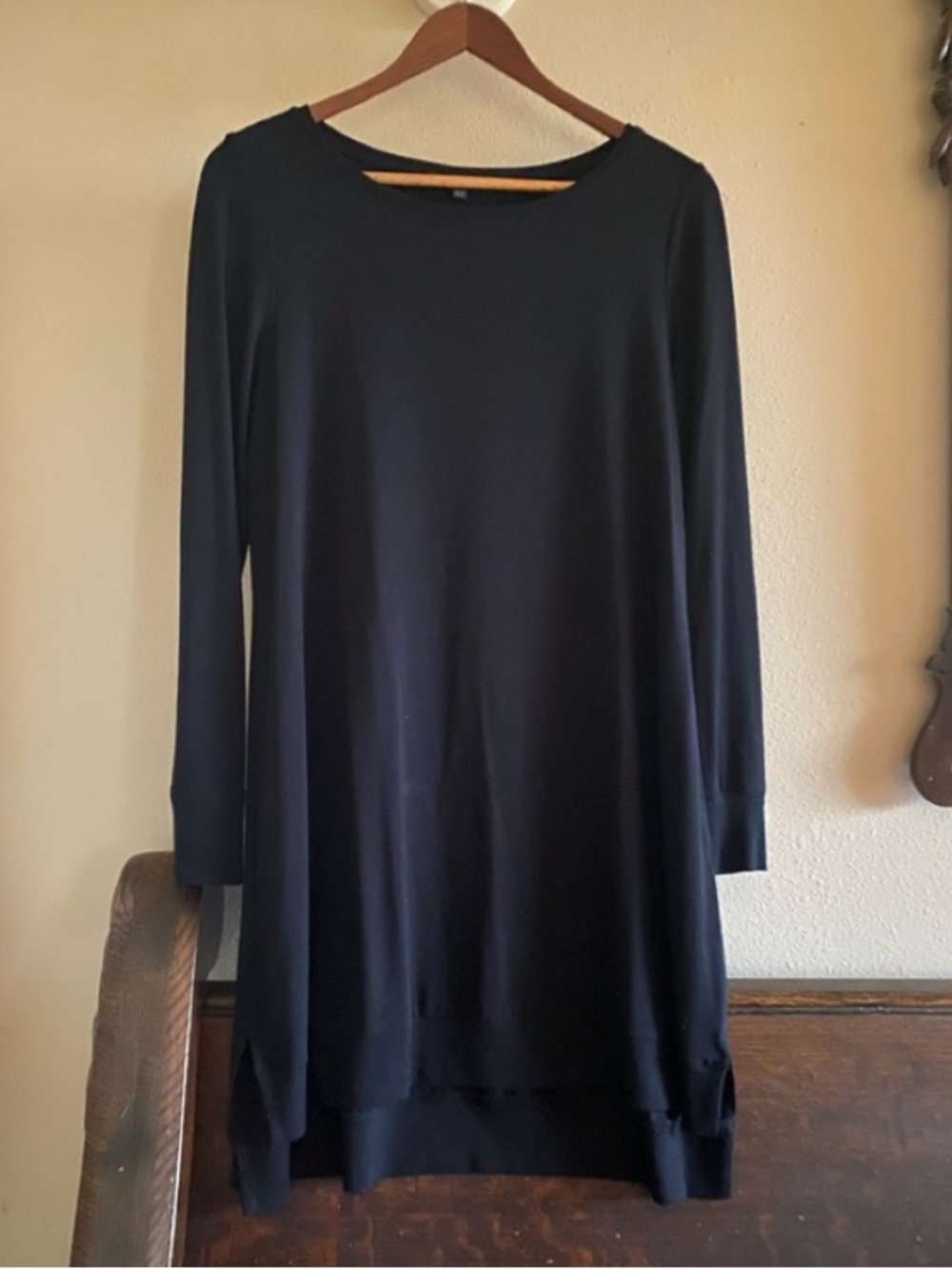 Eileen Fisher Black Knit Tunic Dress
